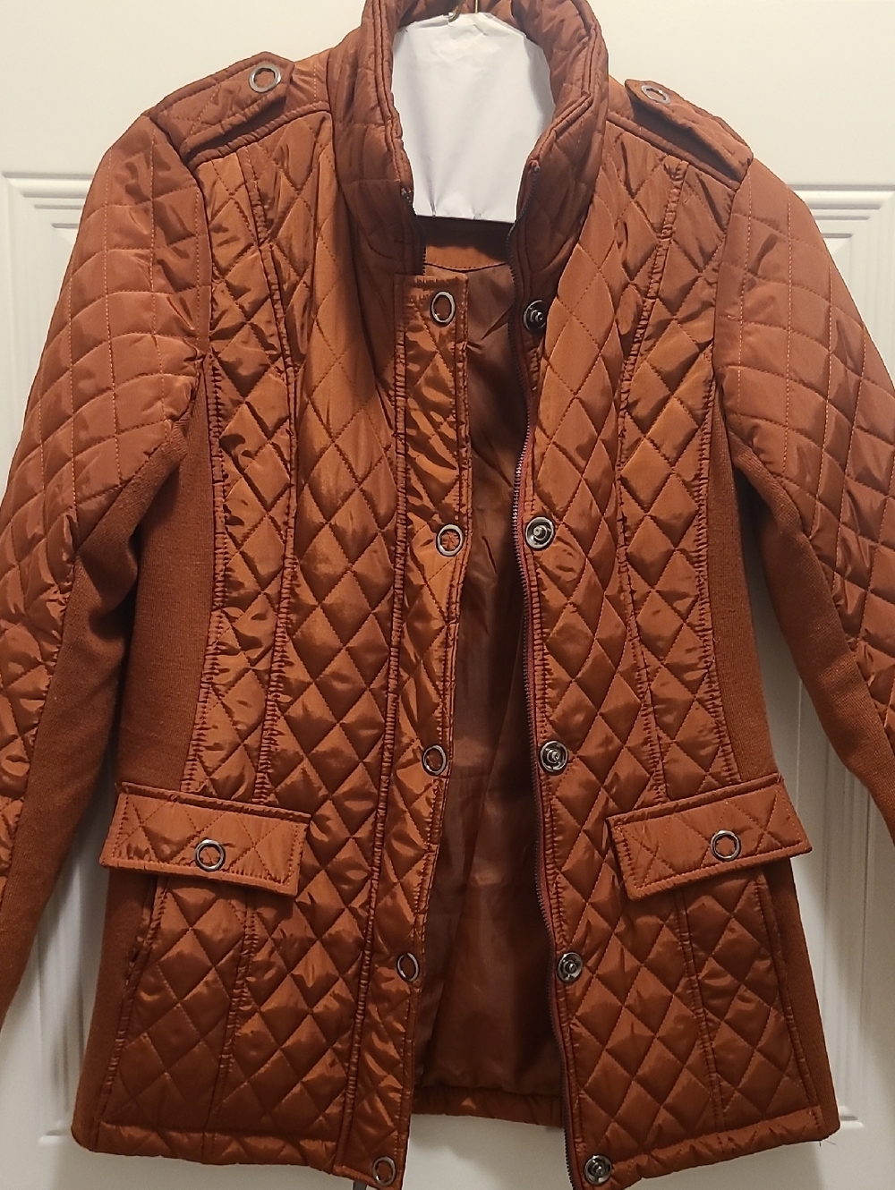 Quilted Women's Jacket in Burnt Orange